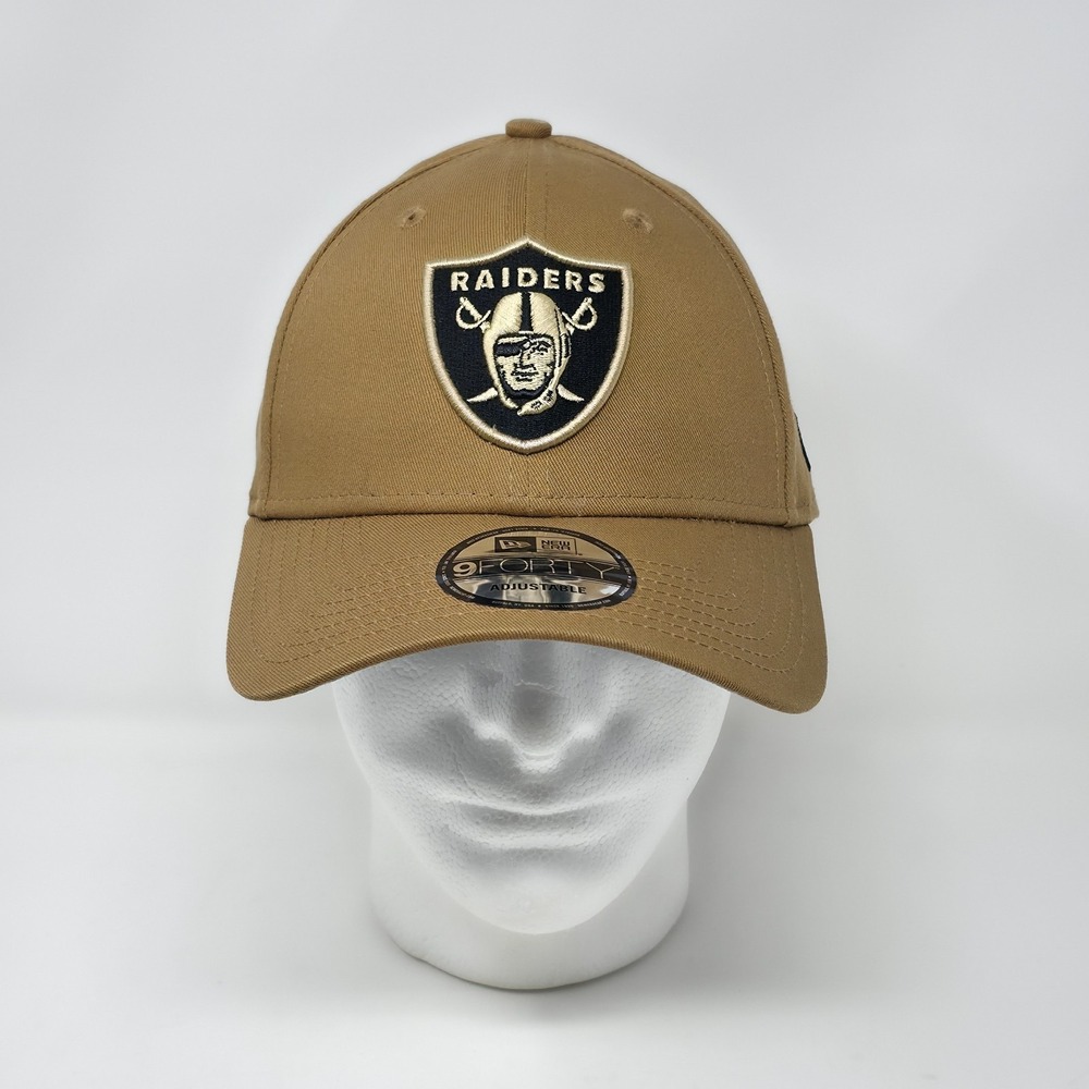 New Era 9FORTY NFL Las Vegas Raiders Core Strapback Hat Cap Wheat/Black Casual‎